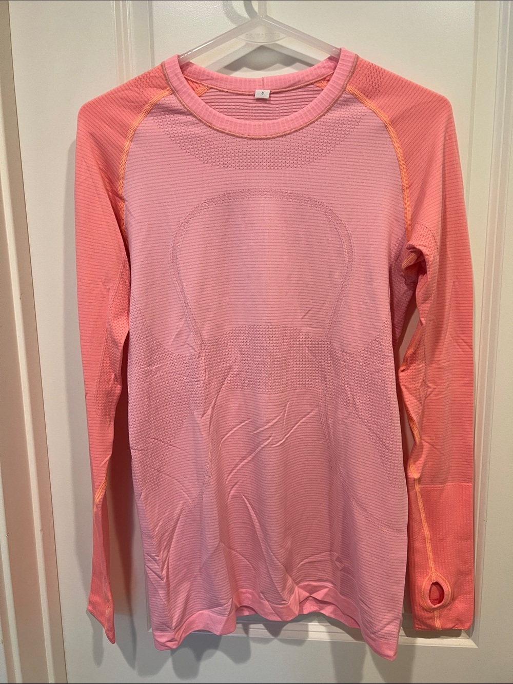 Lululemon Swiftly Tech Coral:Peach Long Sleeve Shirt